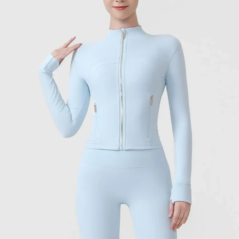 USA Oversea Warehouse Thermal Yoga Jacket Women Fleece Lined Workout Top Cold Weather Running Sportswear Outdoor Fitness Gear