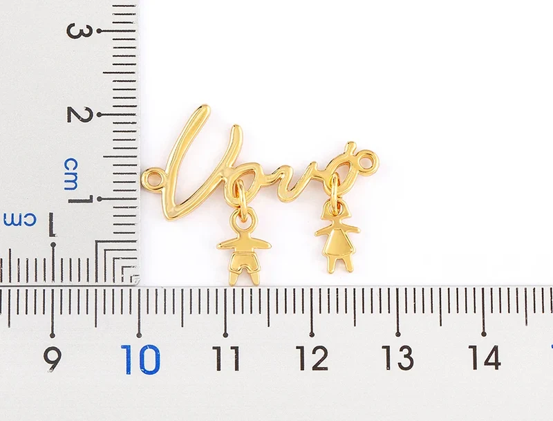 Nidin Exquisite Gold Plated Mom Daughter Necklace Girl Boy Pendant Chain Choker Cubic Zirconia Jewelry Mother's Day Gift
