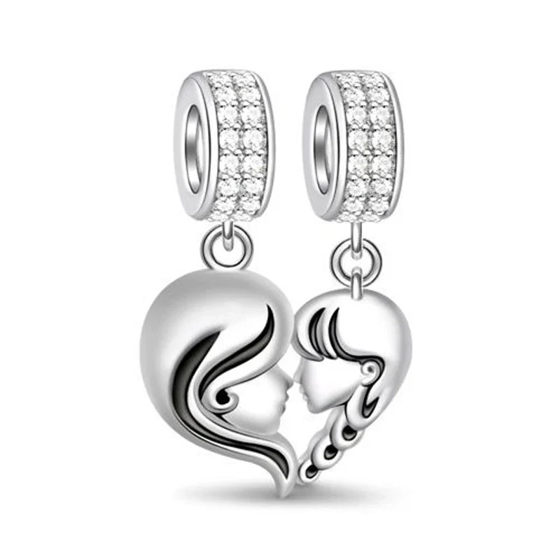 New 925 Silver Mother's Day Love Daughter Charms Beads Fit Original Bracelet DIY Jewelry For Women Gift