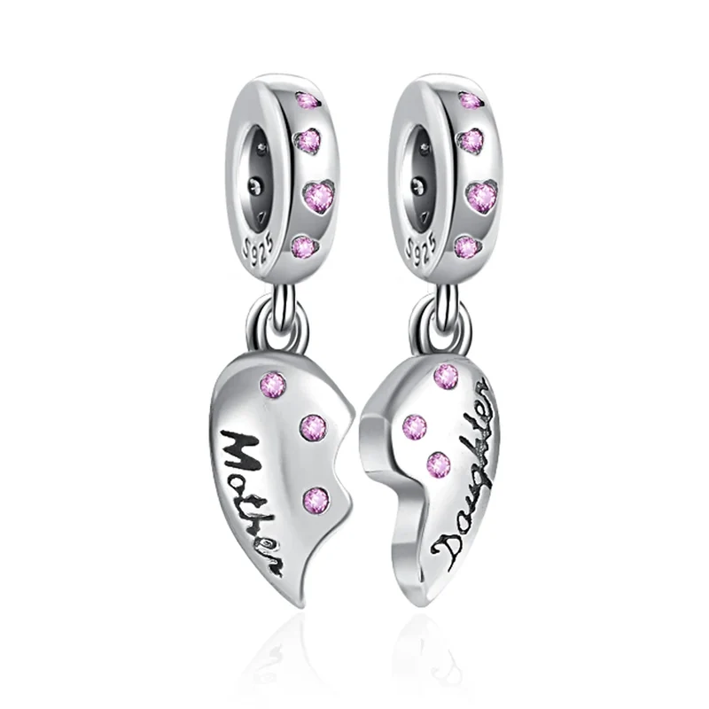 New 925 Silver Mother's Day Love Daughter Charms Beads Fit Original Bracelet DIY Jewelry For Women Gift