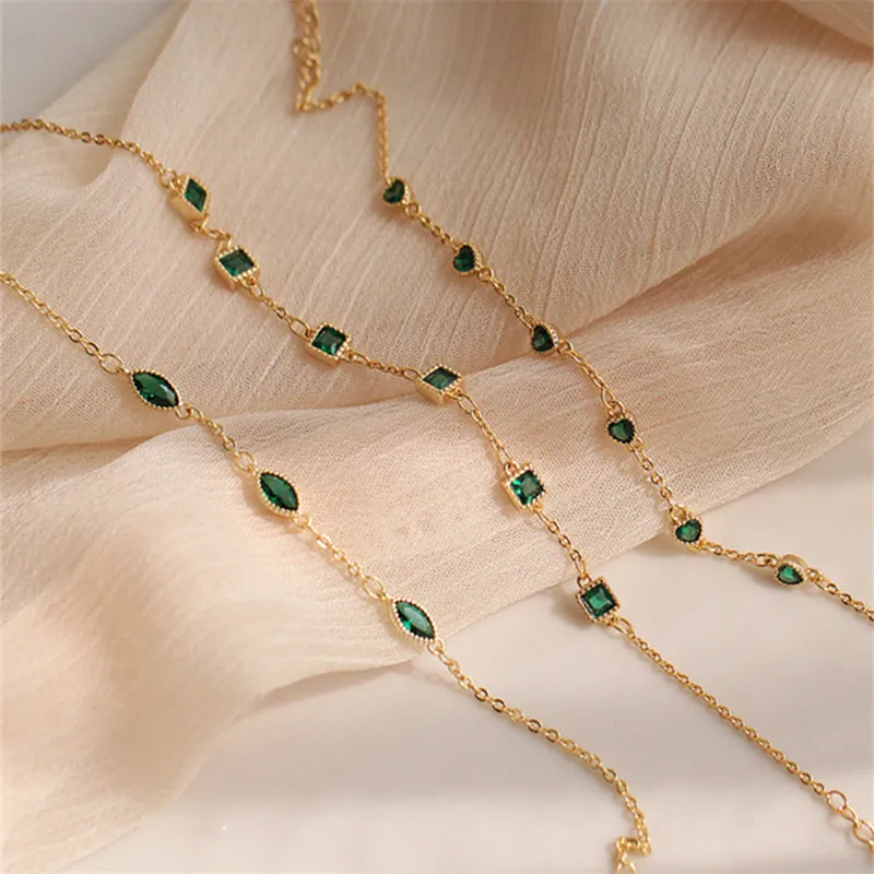 925 Sterling Silver Simple Emerald Crystal Bracelet For Women Light Luxury Temperament Mother's Day Jewelry Gift