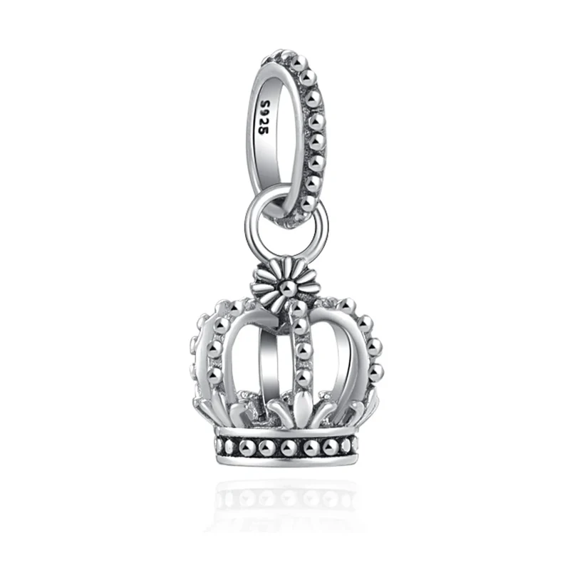 The New 925 Sterling Silver Charm Mother's Day Queen Crown Gift Box Fits Women Jewelry With Original Bracelet Accessories