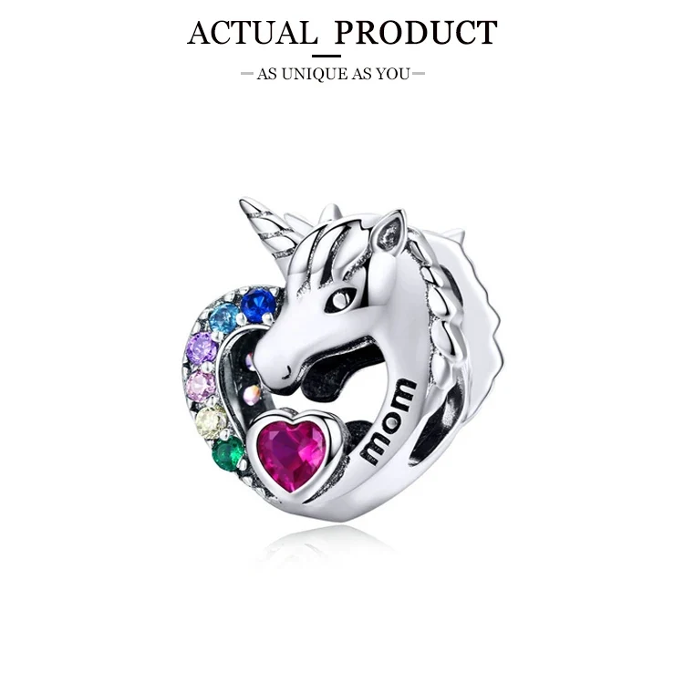 WOSTU Real 925 Sterling Silver Heart Pendents Gifts Charms Beads Fit Original DIY Bracelet Necklace Mother's Day Jewelry for Mom