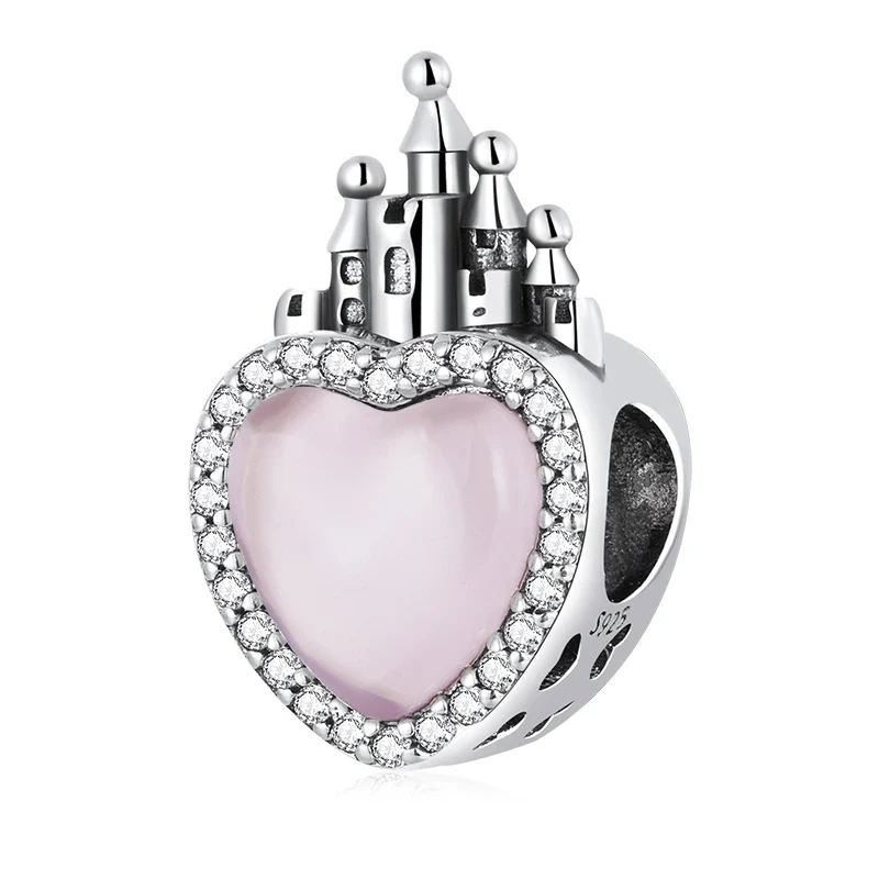 WOSTU Real 925 Sterling Silver Heart Pendents Gifts Charms Beads Fit Original DIY Bracelet Necklace Mother's Day Jewelry for Mom