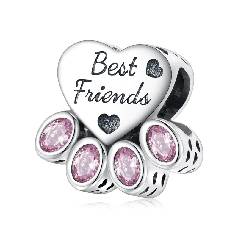 WOSTU Real 925 Sterling Silver Heart Pendents Gifts Charms Beads Fit Original DIY Bracelet Necklace Mother's Day Jewelry for Mom