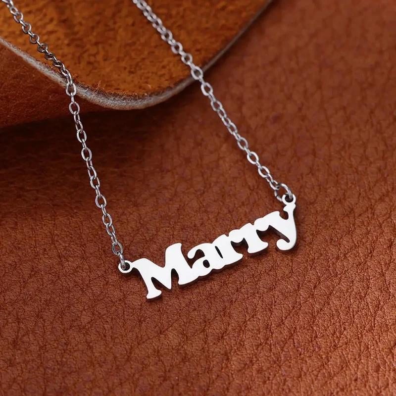 Custom Bubble Initial Letter Name Necklace For Women Men Personalized Letter Necklace Stainless Steel Jewelry Mother's Day Gift