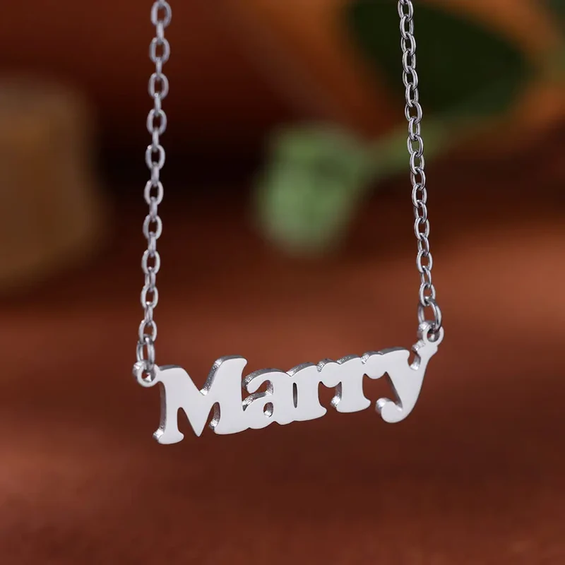 Custom Bubble Initial Letter Name Necklace For Women Men Personalized Letter Necklace Stainless Steel Jewelry Mother's Day Gift