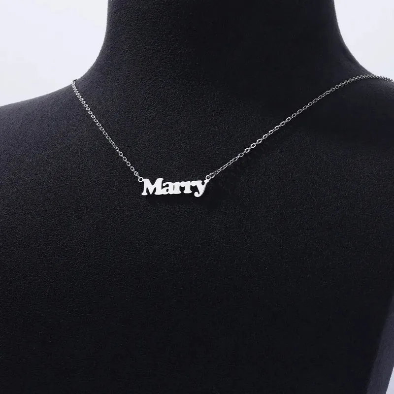 Custom Bubble Initial Letter Name Necklace For Women Men Personalized Letter Necklace Stainless Steel Jewelry Mother's Day Gift