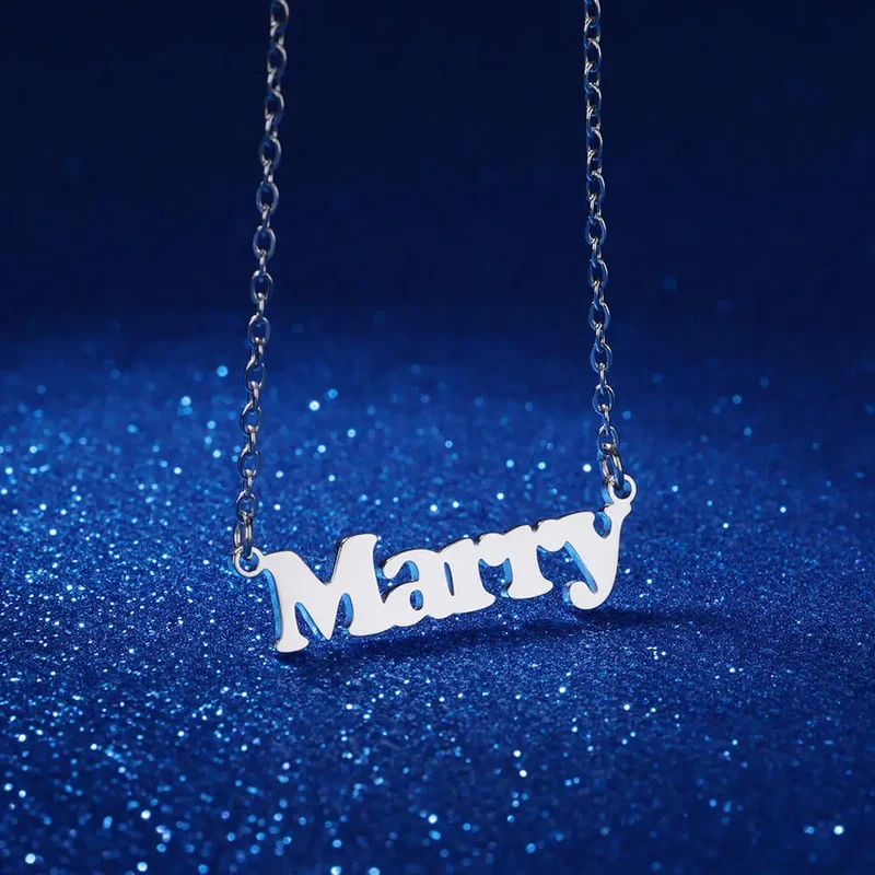 Custom Bubble Initial Letter Name Necklace For Women Men Personalized Letter Necklace Stainless Steel Jewelry Mother's Day Gift