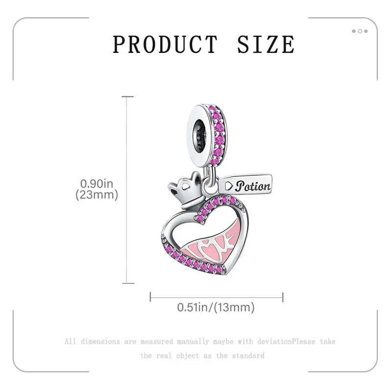 Elegant Mother's Day gifts For mom Ballet Pendant Fit Original Bracelet Diy Jewelry Fine Perfect Heart Rainbow Charm Daily Wear