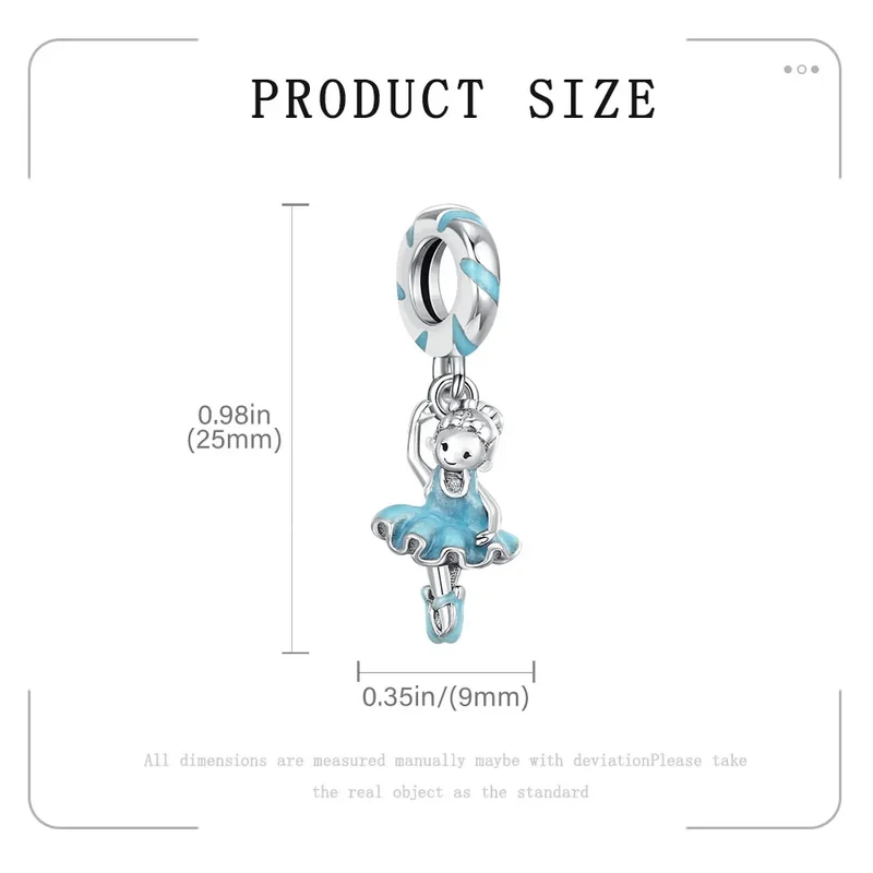 Elegant Mother's Day gifts For mom Ballet Pendant Fit Original Bracelet Diy Jewelry Fine Perfect Heart Rainbow Charm Daily Wear