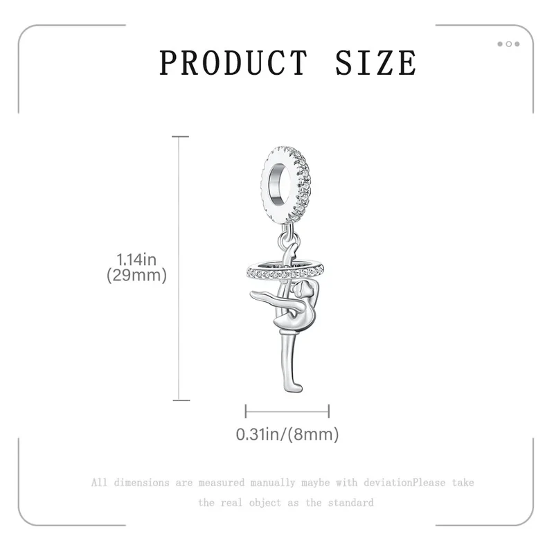 Elegant Mother's Day gifts For mom Ballet Pendant Fit Original Bracelet Diy Jewelry Fine Perfect Heart Rainbow Charm Daily Wear