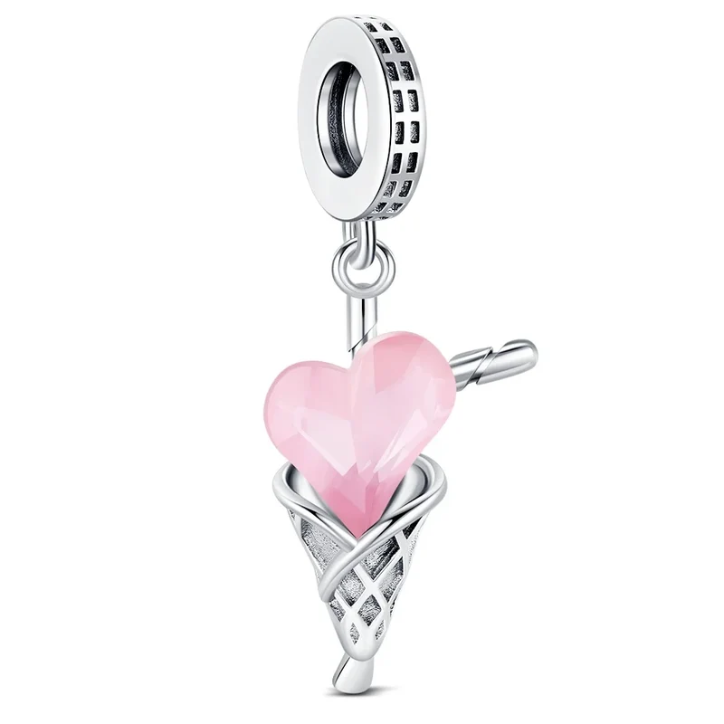 Elegant Mother's Day gifts For mom Ballet Pendant Fit Original Bracelet Diy Jewelry Fine Perfect Heart Rainbow Charm Daily Wear