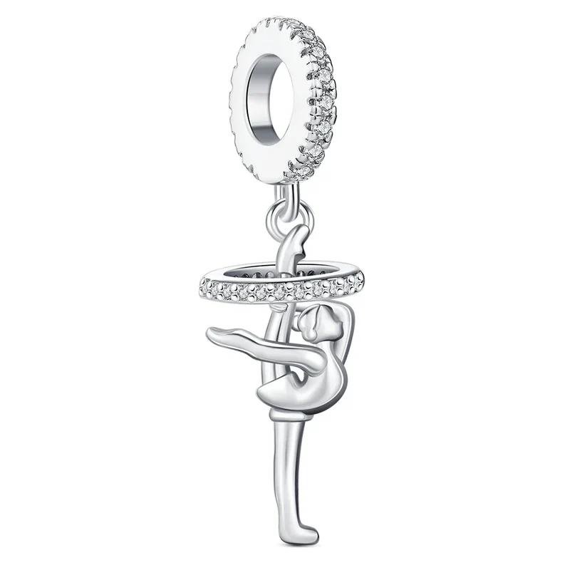 Elegant Mother's Day gifts For mom Ballet Pendant Fit Original Bracelet Diy Jewelry Fine Perfect Heart Rainbow Charm Daily Wear