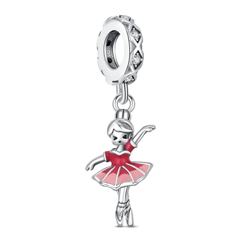 Elegant Mother's Day gifts For mom Ballet Pendant Fit Original Bracelet Diy Jewelry Fine Perfect Heart Rainbow Charm Daily Wear