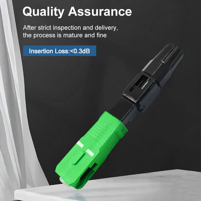 ONTi 50-400pcs SC APC Fiber Optic Fast Connector Single Mode Fiber Optic Adapter FTTH Fiber Quick Connector Field Assembly