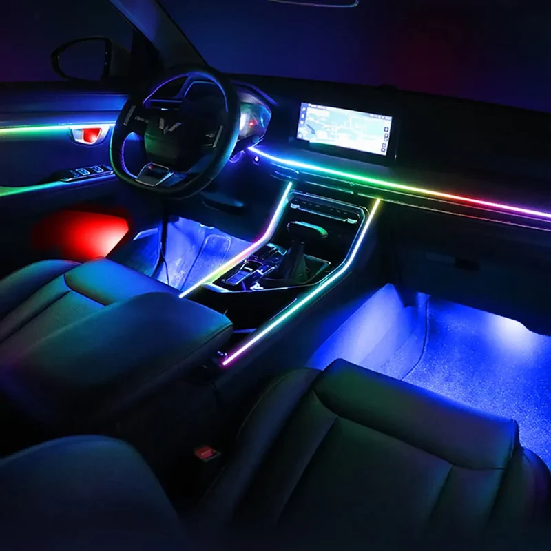 18in1 Car interior lights rgb Car Led interior car led strip lights for car ambient light door lighting Foot decorative lamp