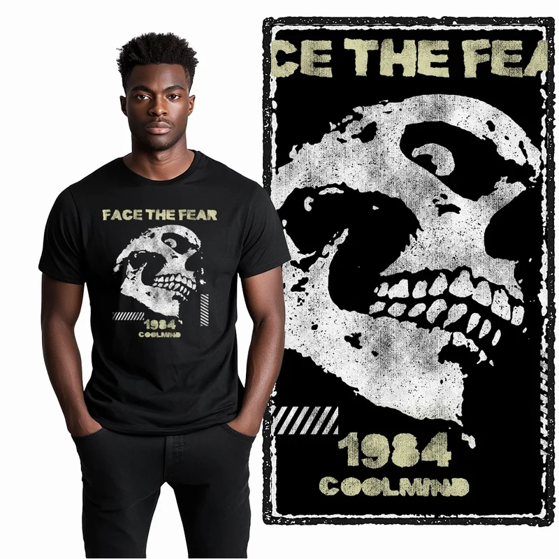 Coolmind U4 Streetwear Cool Print Exclusive Graphic T shirt fo men 100% Cotton Big Size vintage BLACK men's novelty tee shirt