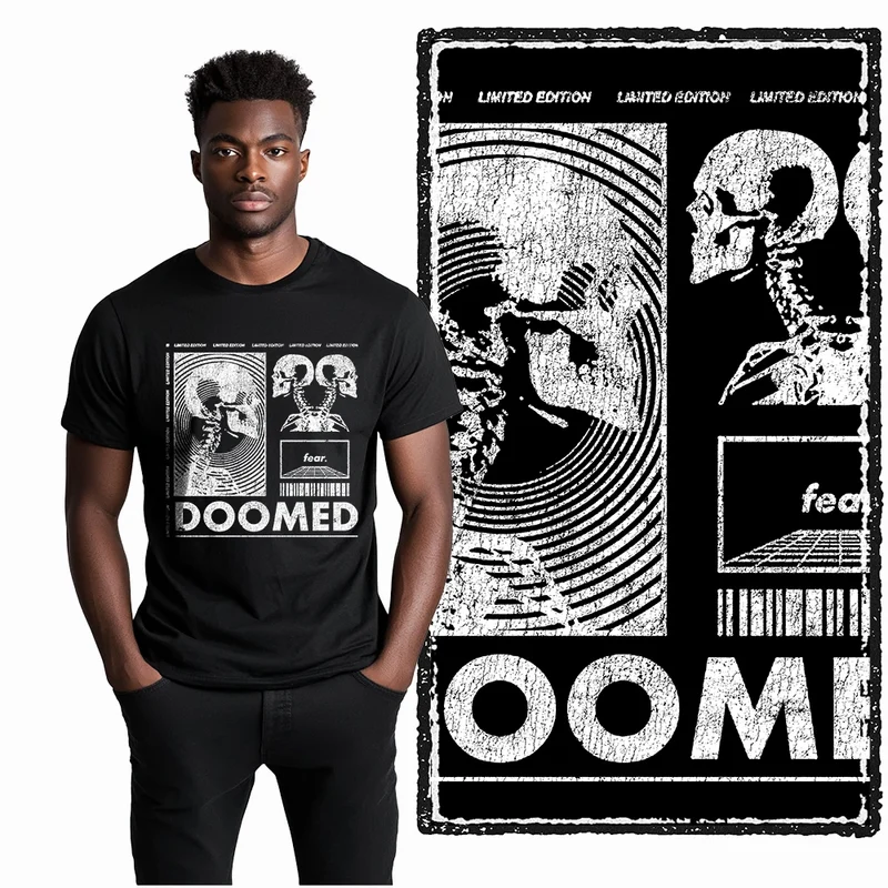 Coolmind U4 Streetwear Cool Print Exclusive Graphic T shirt fo men 100% Cotton Big Size vintage BLACK men's novelty tee shirt