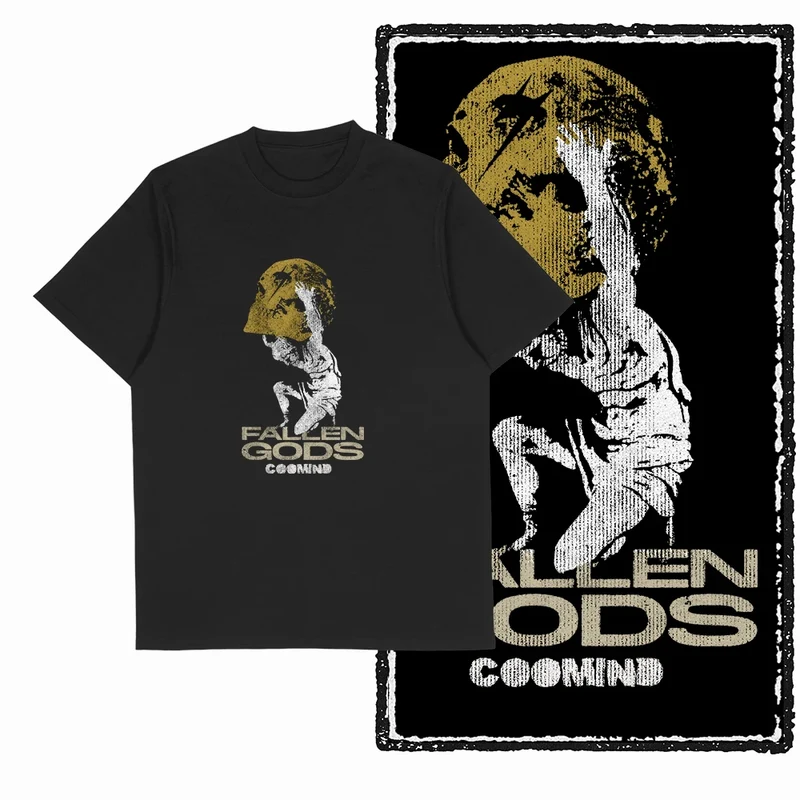 Coolmind U4 Streetwear Cool Print Exclusive Graphic T shirt fo men 100% Cotton Big Size vintage BLACK men's novelty tee shirt