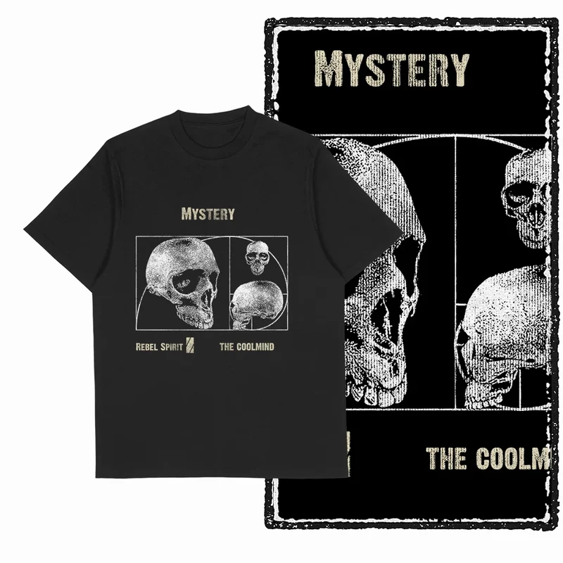 Coolmind U4 Streetwear Cool Print Exclusive Graphic T shirt fo men 100% Cotton Big Size vintage BLACK men's novelty tee shirt
