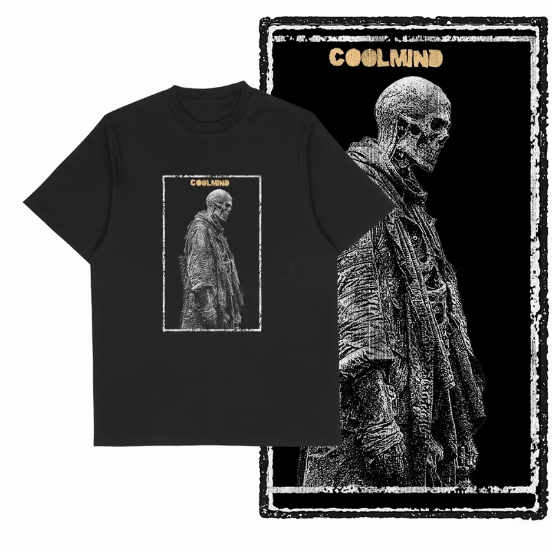 Coolmind U4 Streetwear Cool Print Exclusive Graphic T shirt fo men 100% Cotton Big Size vintage BLACK men's novelty tee shirt