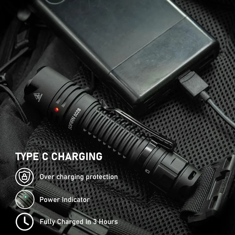 SOFIRN SC28 XHP50B HD LED 2800Lm Type-C Rechargeable Flashlight Protable Powerful 21700 Torch EDC Flash Light IPX8 for Camping
