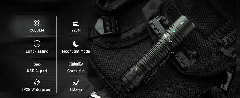 SOFIRN SC28 XHP50B HD LED 2800Lm Type-C Rechargeable Flashlight Protable Powerful 21700 Torch EDC Flash Light IPX8 for Camping