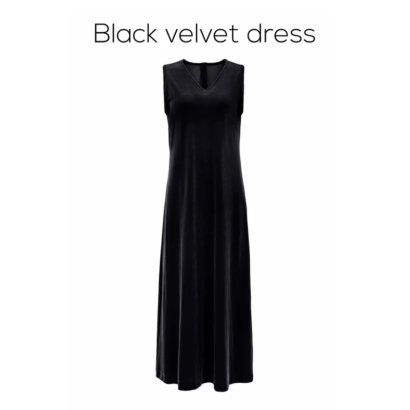 AP Women 2026 Autumn and Winter Modal Mesh Shirt and V Neck Velvet Maxi Dress High Quality