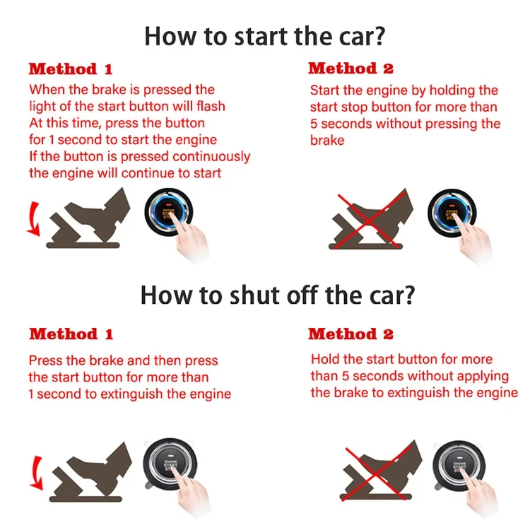 Universal Car alarm with remote starter Autostart system Start stop button system Car accessories Alarm automotive Smart lock