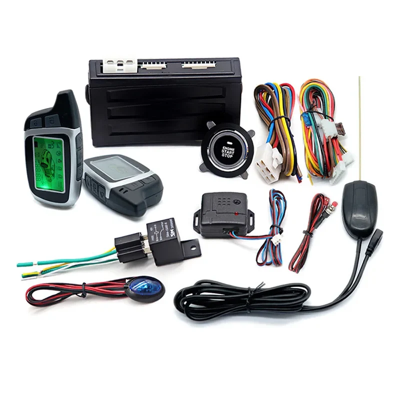 Universal Car alarm with remote starter Autostart system Start stop button system Car accessories Alarm automotive Smart lock