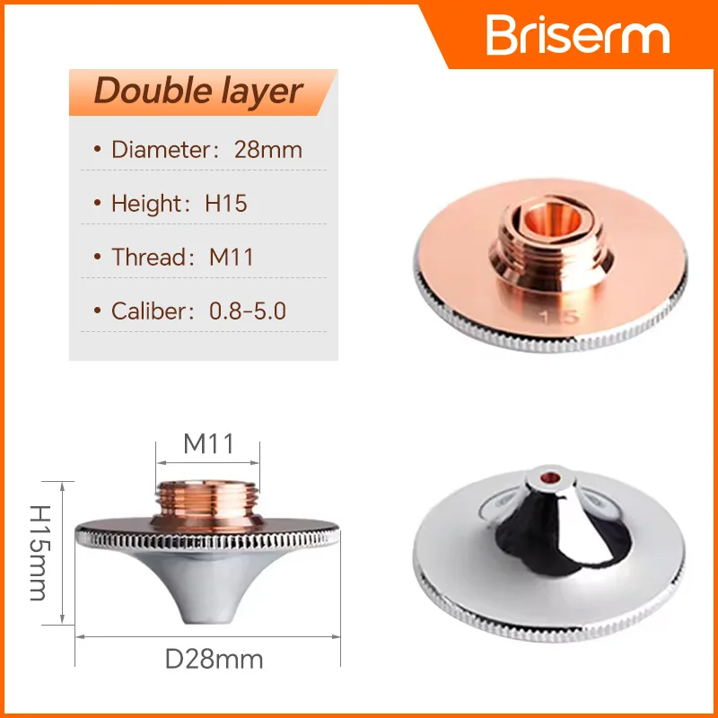 Fiber Laser Nozzle D28 D32 H15 M11 M14 Caliber 0.8-6.0 Laser Cutting Nozzle for Raytools Precitec Boci Laser Cutting Machine