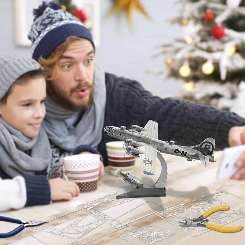 Piececool 3D Puzzles Airplane Metal Assembly Model Kits Creative Toys Jigsaw DIY for Adult Gifts 150Pcs