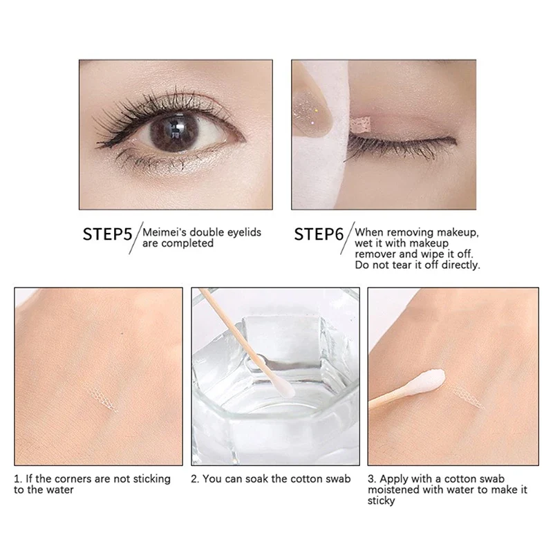 360pcs Makeup Clear Gray Beige Eyelid Stripe Big Eyes Invisible Double Fold Eyelid Shadow Tape Sticker Beauty Tool