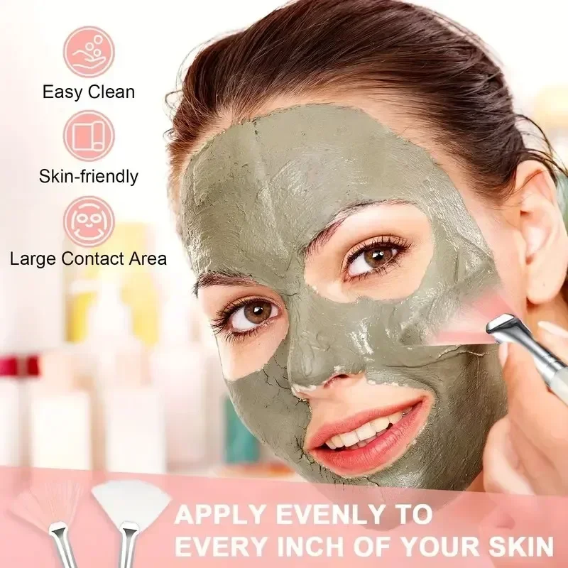8pcs/set Facial Brushes Fan Makeup Brushes Soft Portable Mask Brushe Spa Headband Stretchable Hair Wrap Skincare Makeup Tools