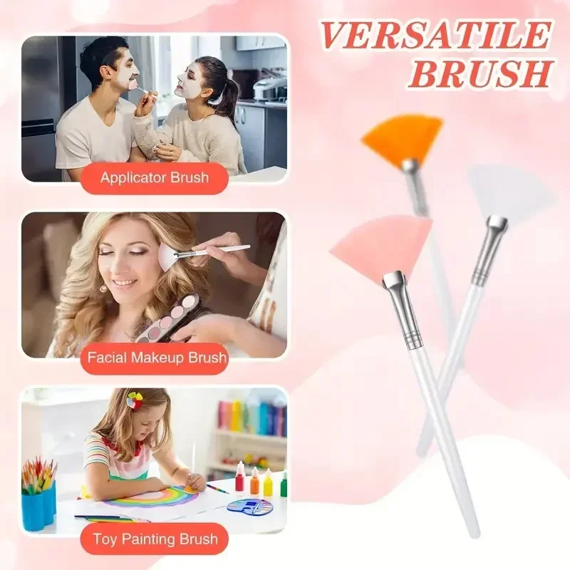 8pcs/set Facial Brushes Fan Makeup Brushes Soft Portable Mask Brushe Spa Headband Stretchable Hair Wrap Skincare Makeup Tools