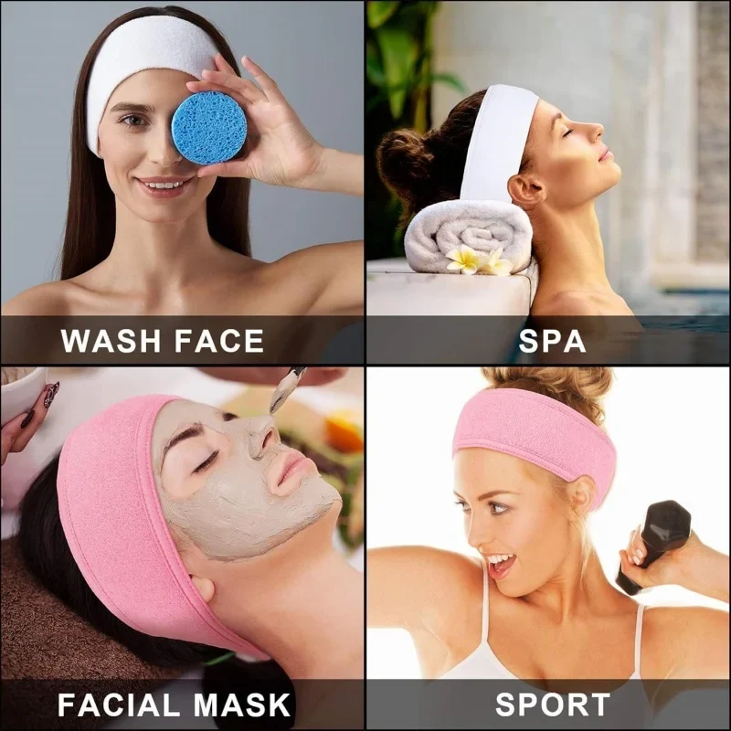 8pcs/set Facial Brushes Fan Makeup Brushes Soft Portable Mask Brushe Spa Headband Stretchable Hair Wrap Skincare Makeup Tools