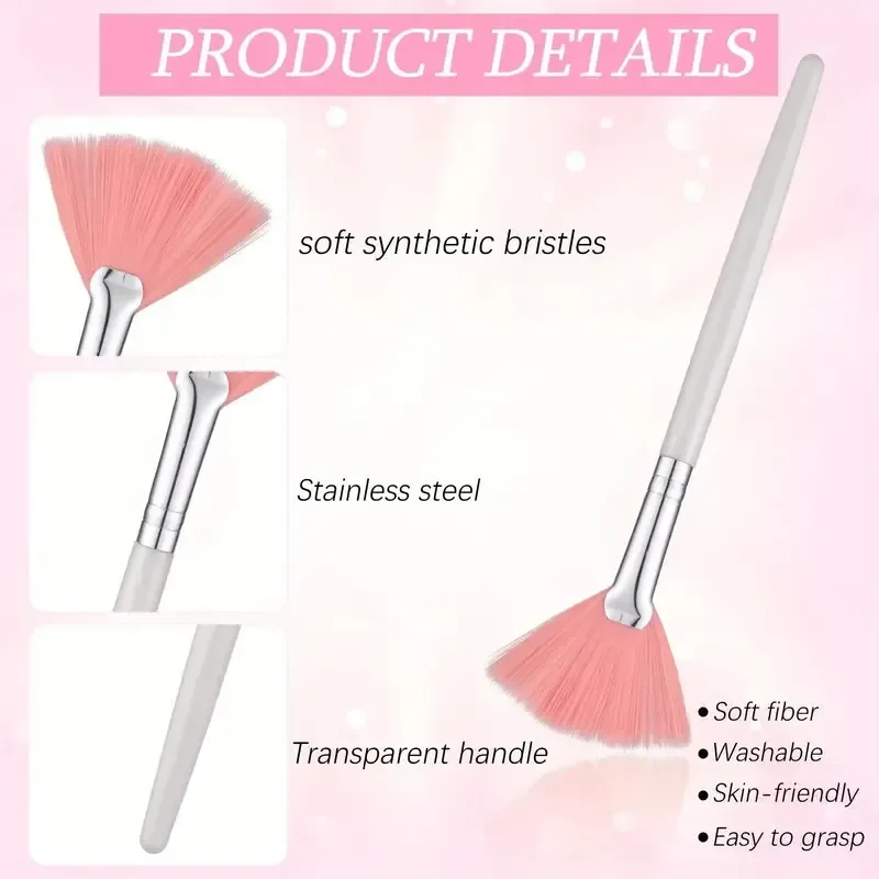 8pcs/set Facial Brushes Fan Makeup Brushes Soft Portable Mask Brushe Spa Headband Stretchable Hair Wrap Skincare Makeup Tools