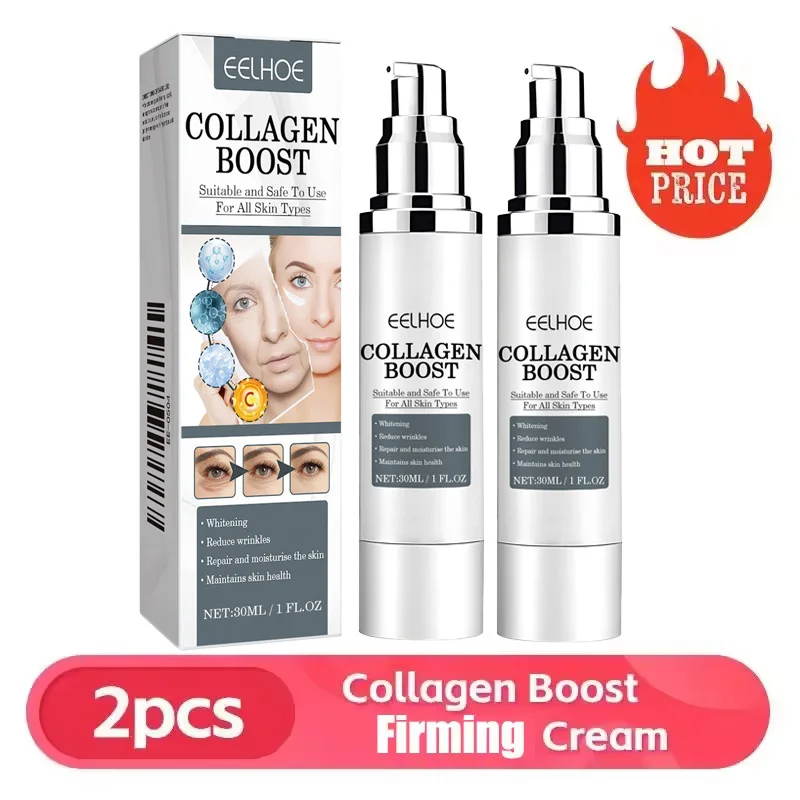 Collagen Booster Face Cream Moisturizing Firming Skin Care for Women Reduces Wrinkles Fine Lines 30ml Hyaluronic Acid Skincare