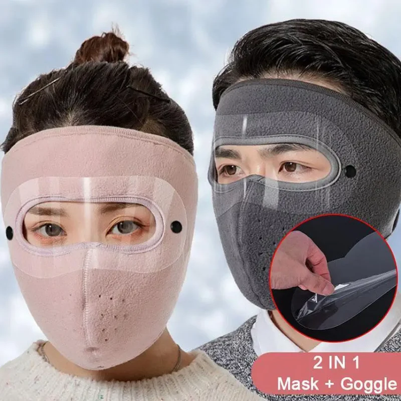 Winter Windproof Mask Thickened Warm Fleece Breathable Motorcycle Cycling Face Mask Bike Riding Sportmask Cover Goggles