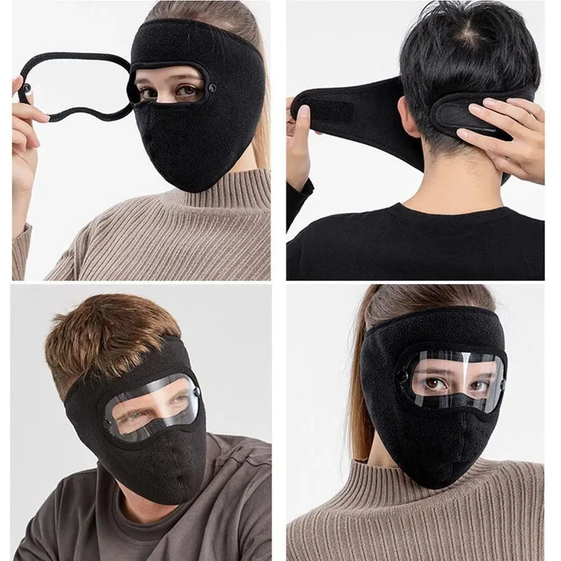 Winter Windproof Mask Thickened Warm Fleece Breathable Motorcycle Cycling Face Mask Bike Riding Sportmask Cover Goggles