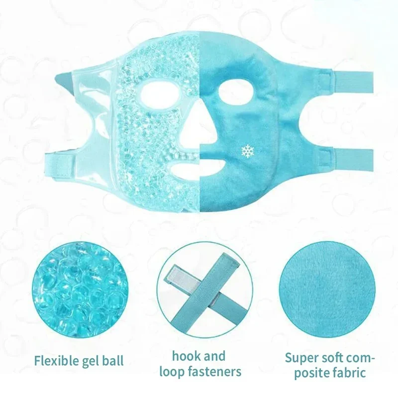 Reusable Gel Ice & Hot Compress Facial Mask Ice Gel Eye Face Mask SPA Massager Relaxation Tool for Men and Women Perfect Gift