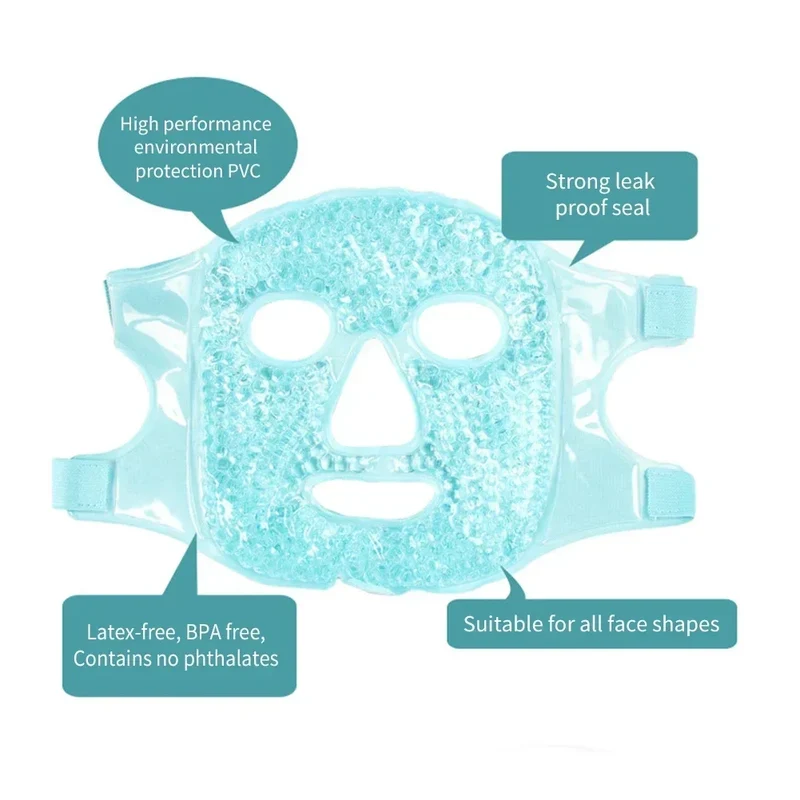 Reusable Gel Ice & Hot Compress Facial Mask Ice Gel Eye Face Mask SPA Massager Relaxation Tool for Men and Women Perfect Gift