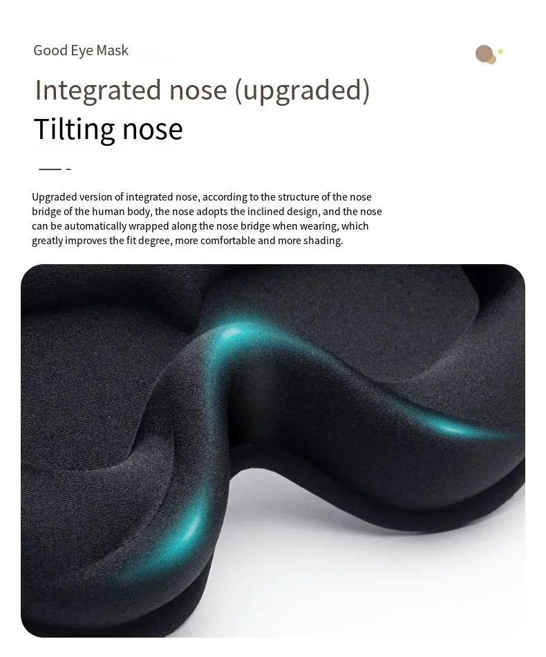 3D Sleep Mask Blindfold Sleeping Aid Eye Mask Soft Memory Foam Face Mask Eyeshade 99% Blockout Light Slaapmasker Eye Cover Patch