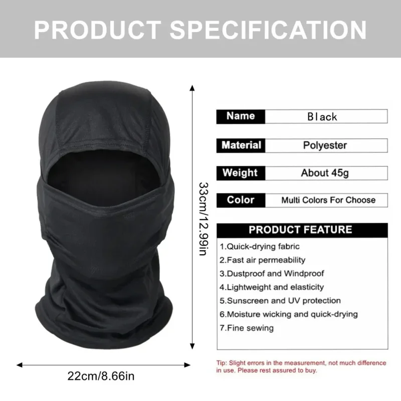 1PC Ski Mask Balaclava Cycling Windproof Full Face Mask Outdoor Hunting Hiking Army Head Warm Shield Skiing Scarf