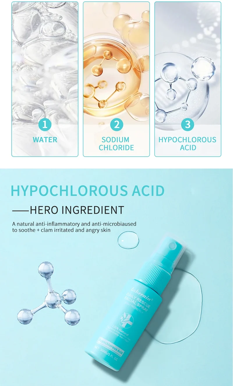 Hypochlorous Acid Spray Toner for Face Helps Reduce Redness Breakouts Soothing pH Balancing Toner Skincare