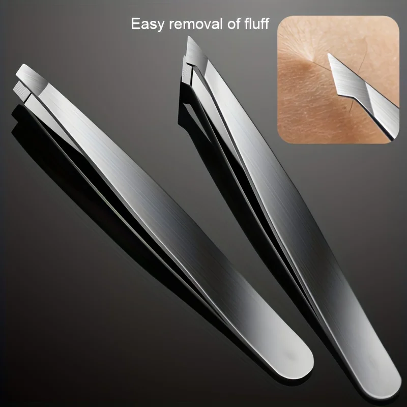 Ouriner Eyebrow Tweezers Set 4 Pcs Stainless Steel Eyebrow Forceps Professional Beauty Tool Set For Facial Hair Manicure Tool