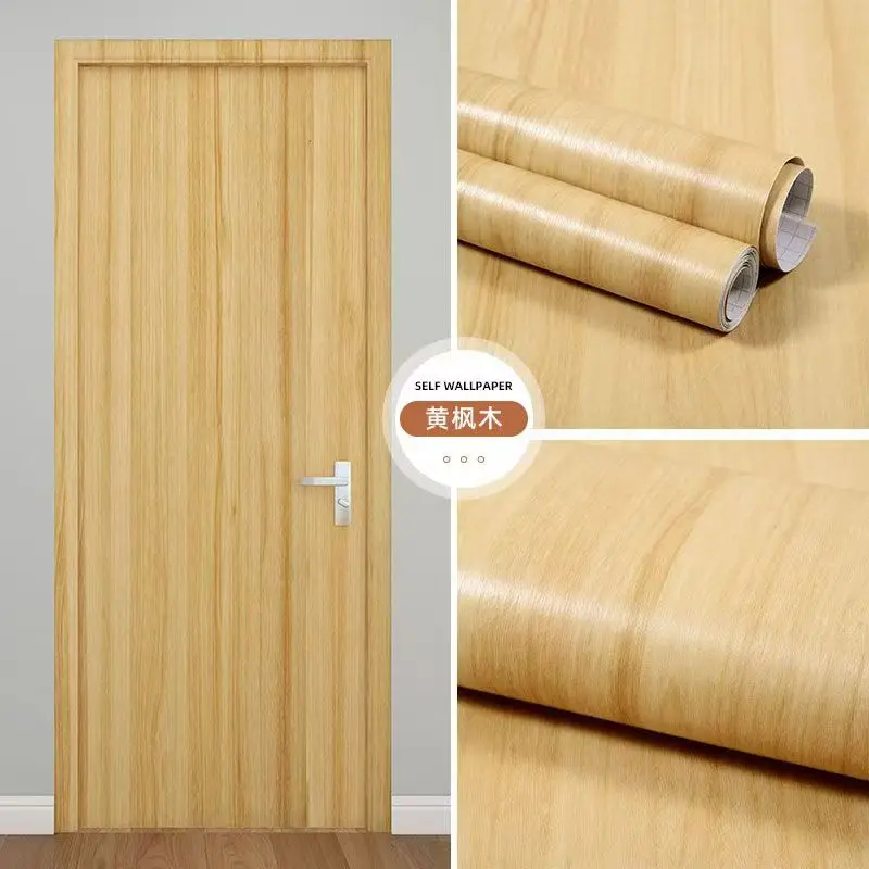 PVC Waterproof Self Adhesive Wallpaper Wall in Rolls Furniture Cabinets Vinyl Decorative Film Wood Grain Stickers For Home Decor