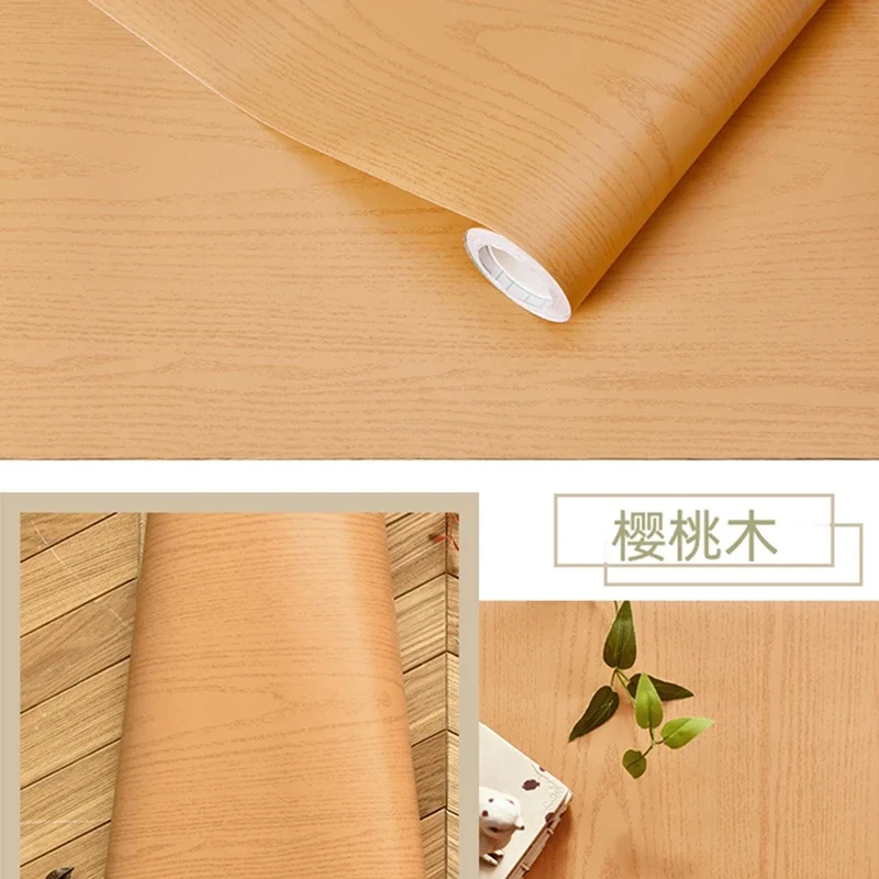 PVC Waterproof Self Adhesive Wallpaper Wall in Rolls Furniture Cabinets Vinyl Decorative Film Wood Grain Stickers For Home Decor