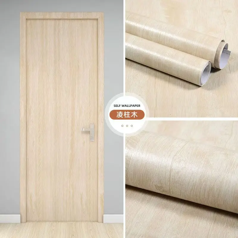 PVC Waterproof Self Adhesive Wallpaper Wall in Rolls Furniture Cabinets Vinyl Decorative Film Wood Grain Stickers For Home Decor